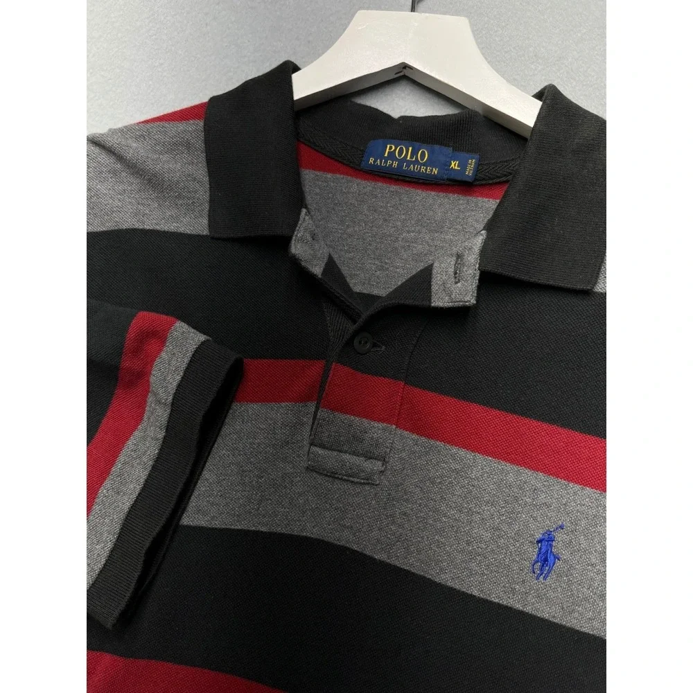 Rare Polo Ralph Lauren‎ XL Striped Polo Shirt Pony Preppy Rugby multi heritage
